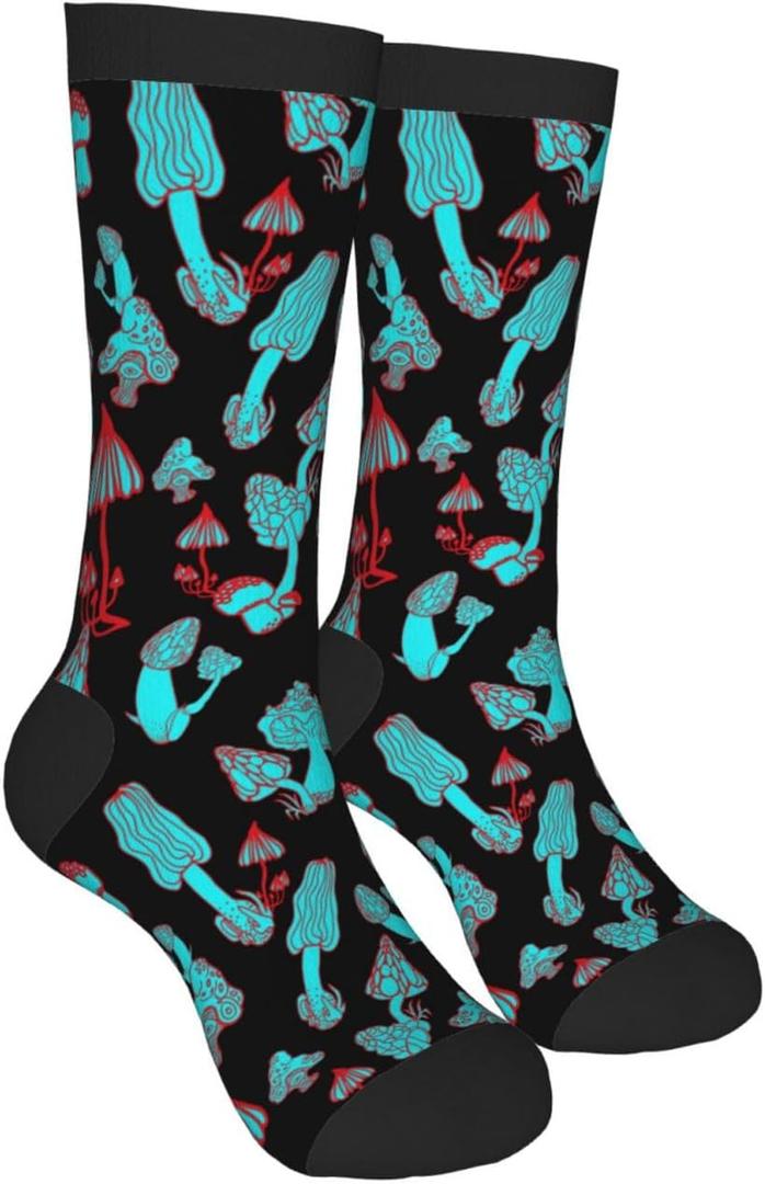 Mushroom Funny Socks Novelty Crew Socks For Women Men