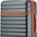 Kono Medium Sized Checked Luggage, 24 Inch Expandable with Spinner Wheels, TSA Lock, ABS + PC Lightweight Travel Suitcase with Larger Capacity and Lighter Weight, Grey Brown