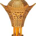 AM Bakhoor Charcoal Incense Burner  Luxury Gold Frankincense Resin Burner for Oud, Bakhoor, Incense Sticks & Cones  Decorative Metal Holder with Removable Lid & Safe Flame Control (Gold)