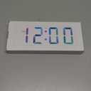 Alampan 12" Large Digital Wall Clock with Remote Control, USB Powered, Corded RGB LED Clock with Full Screen Display, Big Numbers, for Classroom, Living Room, Elderly, Wall Mounted, DST, KSJ-01, Black