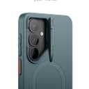 SURITCH for Samsung Galaxy S26 Phone Case, Magnetic Protective Cover with Camera Cover & Adjustable Metal Kickstand for Galaxy S26 -Lake Green
