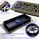 Floor Vent Cover, 4 x 10, Fan Shape Panel Floor Vent Cover, Decorative Vent Covers for Home Floor, Heavy Duty Steel Air Vent Covers to Walk on(Brown, 1 Pack)