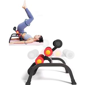 Foldable Back Extension Machine Home Gym Sit Up Machine for Glute & Ab Workouts Squat Machine for Home Gym Back Exercise for Lower Back Training with Resistance Bands (131 Style)