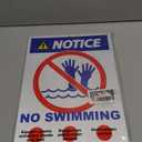No Swimming Sign, NOTICE Sign, 35 x 25cm, Rust-Proof Aluminum, Two Pieces