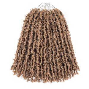 GUOHUI Super Light Butterfly Locs Crochet Hair 12 Inch 6 Packs Pre-Looped Soft Distressed Faux Locs Braids for Women Kids (12 Inch,27#)