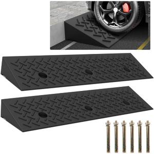 2 Pcs 3.9" Rise Rubber Curb Ramp Threshold Ramps,3.9" H 38.5" L 9.5" W.Heavy Loading Ramp 2 Tons(4400 LB) Capacity Car Slope Ramp for Driveway Dock Bike Vehicle Warehouse Motorcycle. (3.9" H)