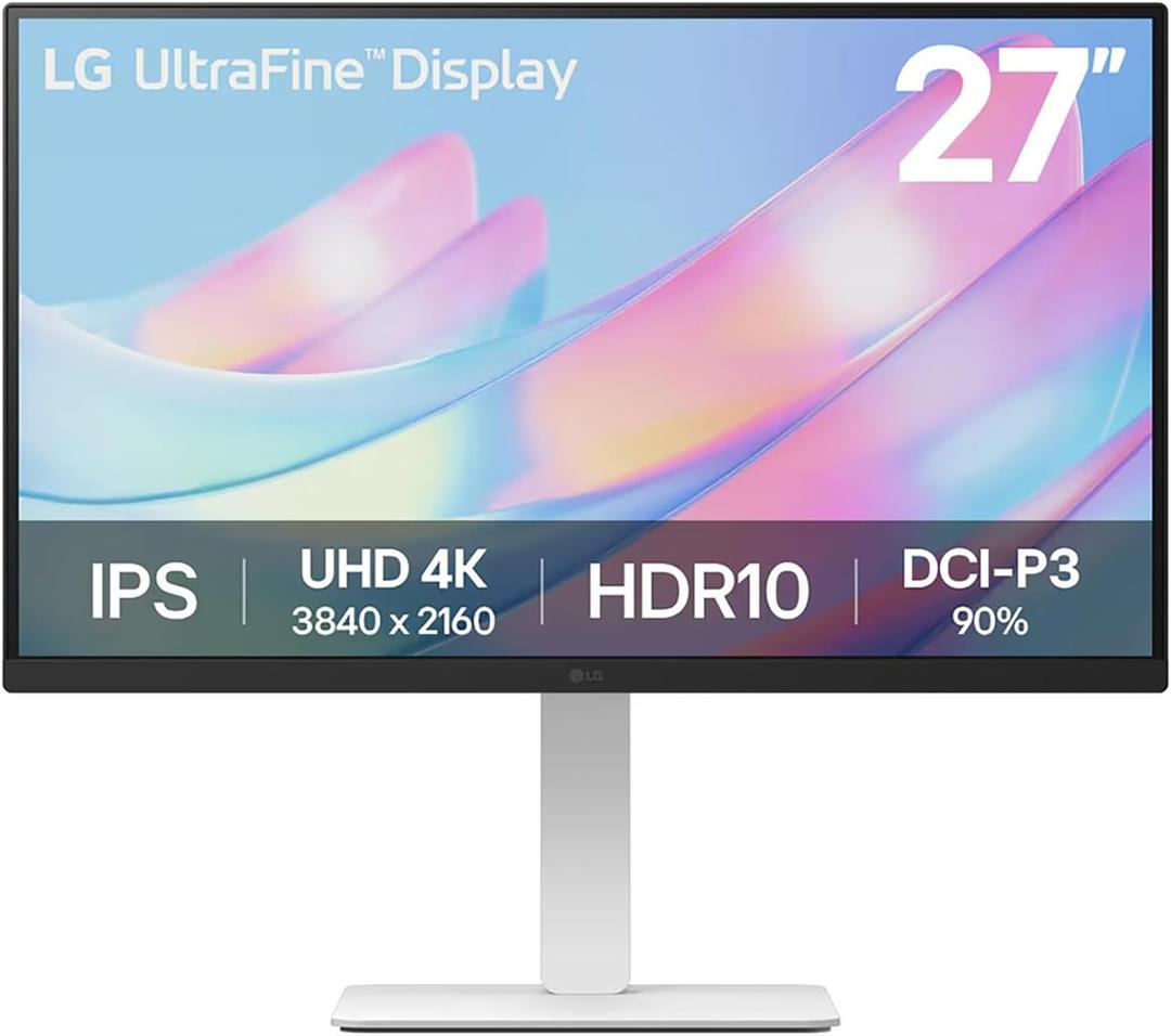 LG 27US550-W 27" 4K (3840x2160) UHD Ultrafine IPS Computer Monitor with HDR10, DCI-P3 90%, Adjustable Stand, 3-Side Borderless Design, White