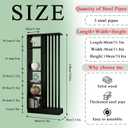 Room Divider with Shelves, Entrance Hall Partition Screen Column Floor to Ceiling - Freestanding Room Divider with Storage Shelf (A Black + Black, 31.5in / 80cm)