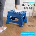 Handy Laundry Folding Lightweight Step Stool - Sturdy Enough to Support Adults and Safe Enough for Kids - Opens Easy with One Flip - Great for Kitchen, Bathroom or Bedroom (Blue) (9 Inch)