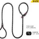 Fida Durable Slip Lead Dog Leash, 6 FT x 1/2" Heavy Duty Dog Loop Leashes, Comfortable Strong Rope Slip Leash for Large Medium Dogs, No Pull Pet Training Lead with Highly Reflective(1/2", Black)
