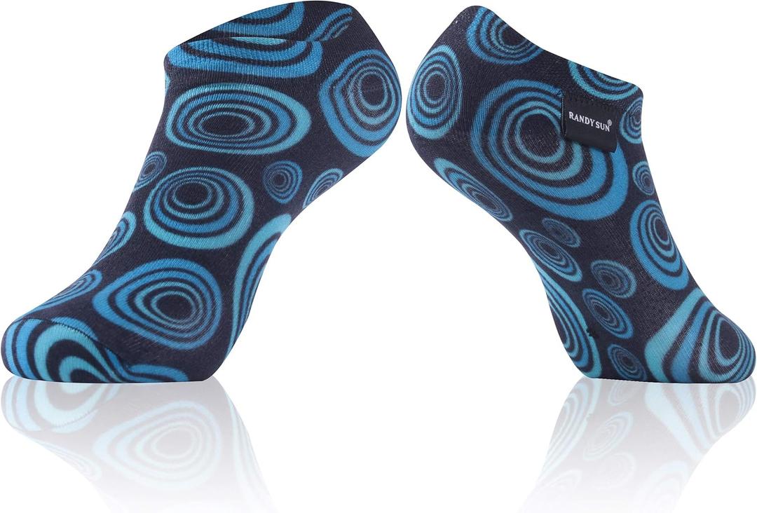 RANDY SUN Waterproof Socks, Unisex Cycling/Hunting/Fishing/Running Ankle Socks 1&2 Pair (Large, 1 Pair-sky&navy-ultra-thin No Show Socks)