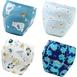 Upairy Training Pants for Boys Girls,Toddler Potty Training Underwear,Leakproof Reusable Kid Confident Panties,Children's Potty Underwear 100% Cotton for 2T-6T(4PCS,M)