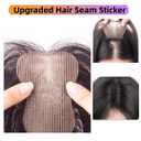 Anemone Human Hair Topper 16g No Clip Magic Paste Hairpiece 7x10cm Full Hook and Loop Skin Base Fringe Bangs for Front Thinning (1B Middle Bangs)