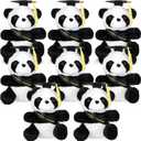 Wettarn 8 Pcs 8'' Graduation Plush Animal Glft 2025 Stuffed Owl Elephant Panda Plush Cute Bear Animal Graduation Congrats Grad Present for Grad Ceremony(Panda Bear)