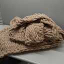 Carriediosa Chunky Knit Throw Blanket 60" X 80" Twin, 100% Hand Made Large Chenille Loop Yarn Soft Fluffy Throws for Couch Sofa Bed, Big Crochet Cozy Heavy Thick Cable Woven Blankets, Taupe