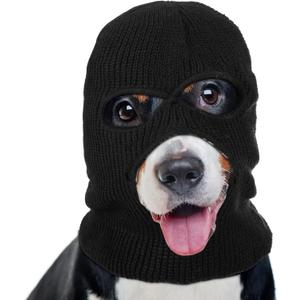 Dog Costume Halloween Christmas Funny Gangster Robbers Thieves Pet Cosplay Dog Ear Muffs Noise Protection Knitted Face Mask Warm Hat for Medium Large Pet