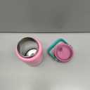 Kids Insulated Water Bottle with Straw Lid & Silicone Handle,12oz Kids Leak Proof Water Bottle for School Boys Girls,Double Wall Vacuum Stainless Steel with Non-slip Silicone Base(Pink)