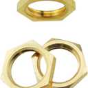 RLECS 8PCS 1/4 Female Thread Brass Pipe Fitting Hexagonal Lock Nut Tap Water Tank Fastening Nuts for Connecting or Fixing Threaded Pipe