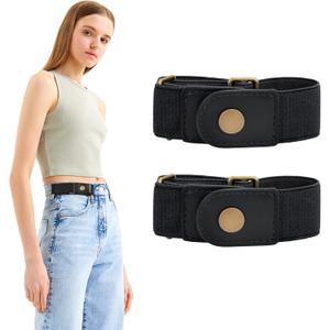WERFORU No Buckle Stretch Belt for Women and Men Elastic Waist Belt up to 72 Inches for Jeans Pants