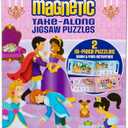 Melissa & Doug Take-Along Magnetic Jigsaw Puzzle Set – Princesses (2 x 15 Piece) Travel Activity Toy for Preschoolers and Kids Ages 3+