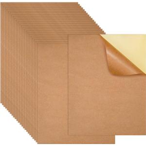 100 Sheets Kraft Sticker Paper Labels,Full Sheet Printable Sticker Letter Paper Label 8.5" x 11" Self-Adhesive DIY Craft Project Labels for Laser & Inkjet Printer