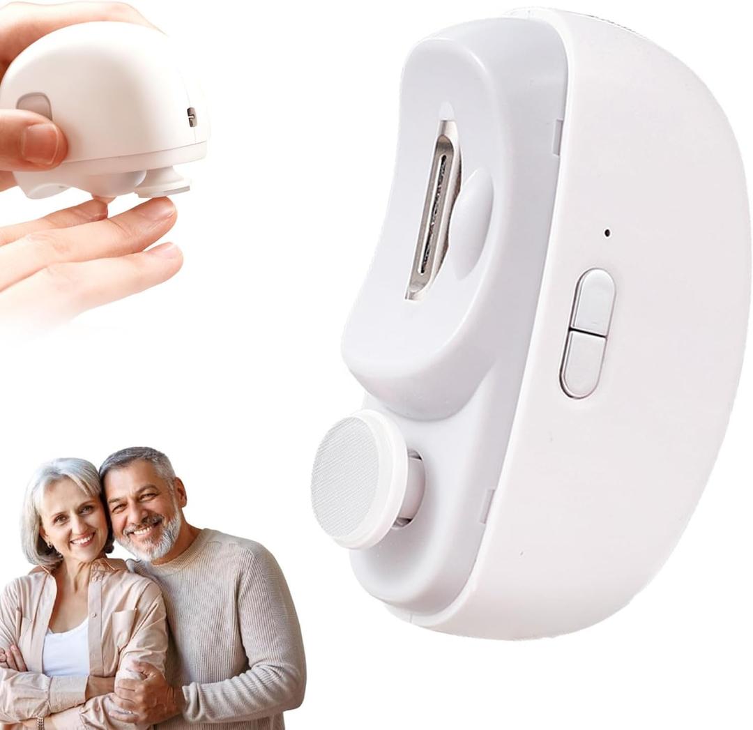 Easyclip Smart Nail Clipper - 3 in 1 Smart Electric Nail Clippers for Seniors, Baby and Adults,Polishing Clipper with LED Light,Suitable for Fingernail Toenails(White)