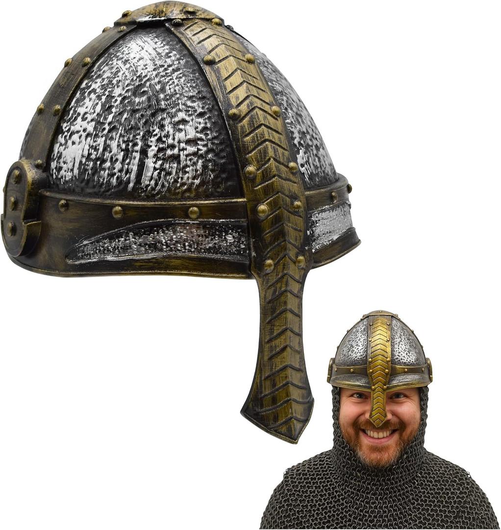 Nicky Bigs Novelties Medieval Nasal Norman Helm Norse Spangenhelm Helme German Gladiator Viking Helm Knight Helmet Spartan Helmet Medieval Renaissance Fair Reenactment Cosplay