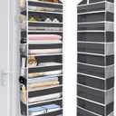 ULG Over The Door Organizer with 6 Large Pockets 12 Side Pockets, 50lbs Weight Capacity Door Hanging Organizer for Bedroom, Bathroom, Pantry, Nursery Storage, Dark Gray