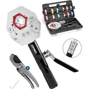 Hydraulic A/C Hose Crimper Hydra-Krimp Manual Crimping Tool for Air Conditioning Repair Works with Barbed and Beaded Hose Fittings