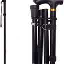 Collapsible Walking Cane for Women & Senior Men, Folding Lightweight Sticks for Seniors Balance, Adjustable Canes, Stick and Crutches for Adults, bastones para caminar Mujer & Hombre (BLACK)