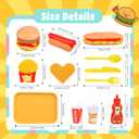 Pretend Play Fast Food Set,Play Food for Kids with Take Apart Burger and Hot Dog Plastic Toys Food,Play Kitchen Accessories Role Play Toys Christmas Birthday Gift for Kids Toddler Boys Girls, child-size