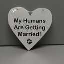 Pulse Brands Engagement Photo Prop Sign - My Humans are Getting Married - Engagement Gifts - Bride to Be - Engaged - Engagement Gifts for Couples (White) Pack of 3