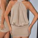 SOLY HUX Women's Halter Mini Dress Y2k Backless Bodycon Club Night Cocktail Dresses, Small
