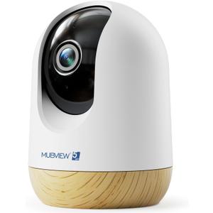 MUBVIEW 5MP Plug-in Indoor Security Camera no Subscription, 5/2.4G WiFi Pet Cam Indoor with Phone App, Dog Camera with Speaker, Night Vision, Motion Detection, Auto Tracking, Cat/Elder/Baby Monitor (1 PC)