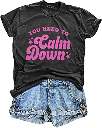 JINTING You Need to Calm Down T-Shirt Woman Country Concert Tops Music Lovers Tee LGBTQ Pride Gift Tops Dark Grey JINTING You Need to Calm Down T-Shirt Woman Country Concert Tops Music Lovers Tee LGBTQ Pride Gift Tops Dark Grey