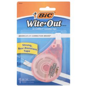 BIC Wite-Out EZ Correct Correction Tape Strong Tear-Resistant Tape