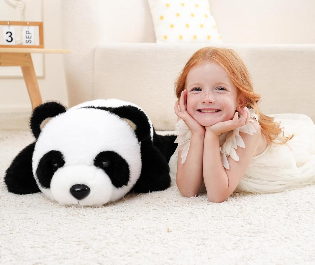 Weighted Stuffed Animals, Panda Stuffed Animal, Giant Stuffed Panda, Soft Panda Bear Stuffed Animal, Toy Gifts for Kids & Adults, Black and White, 25 Inch, 4.5 Lbs