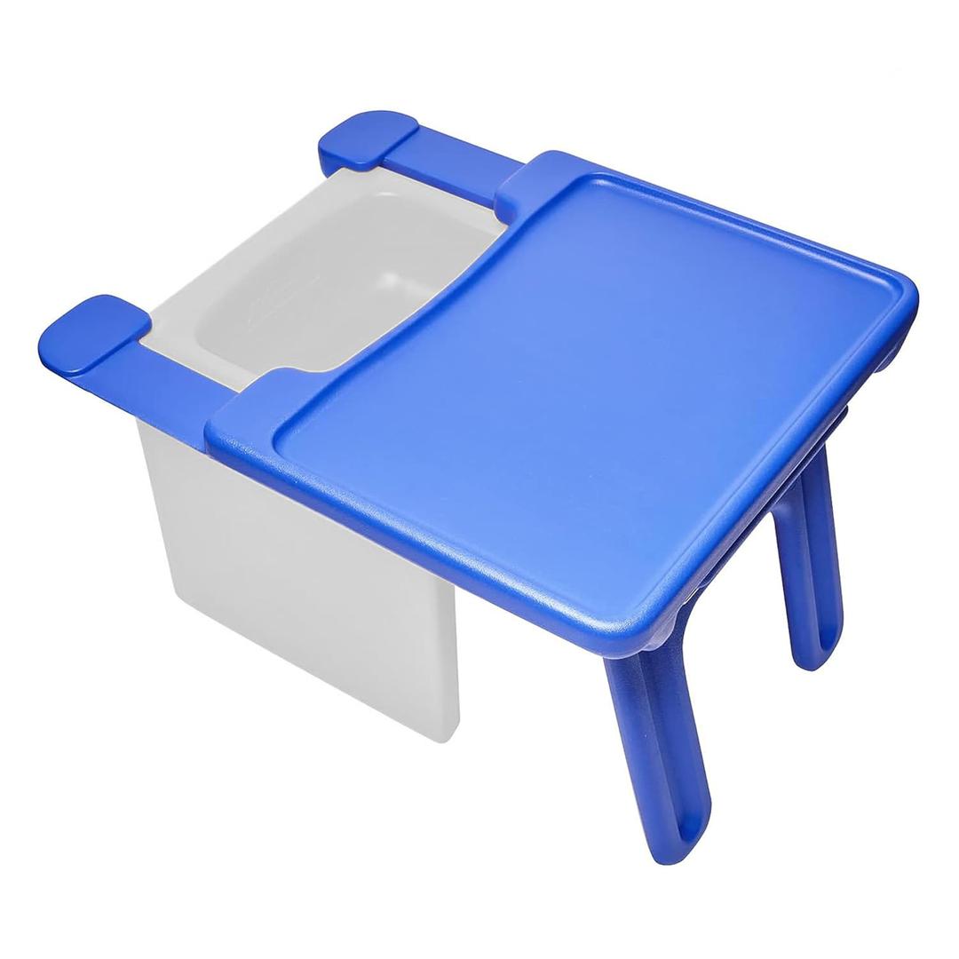 Children's Factory Edutray Kids Desk, Converts Cube Chair to Desk, Space-Saving Toddler Desk Converter, Homeschool & Classroom Study Desk, Safe, Durable & Easy to Clean (Blue)