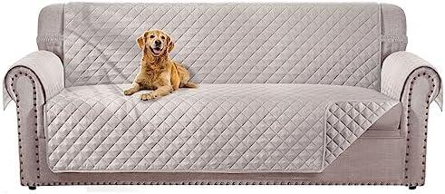 HOMERILLA Reversible 3 Cushion Couch Cover for Dogs Water Resistant Washable Pets Furniture Protector Sofa Cover with Elastic Straps (68" Sofa, Beige/Beige)