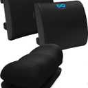 Everlasting Comfort Back Cushion and Office Foot Stool Lumbar Support and Leg Elevation for Work, Gaming, and Home Use