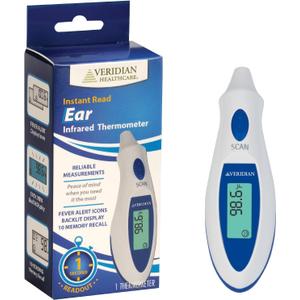 Veridian Tympanic Ear Thermometer Digital Display 09-340 1 Each