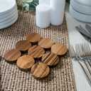 Lipper International Acacia Wood Dotted Trivet for Pots, Pans, and Hot Dishes, 8" x 8" x 1/2"