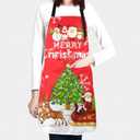 Artist Painting Apron with 2 Pockets Painters Art Aprons Gifts for Women Men (Medium, Winter Snowflake Moose)