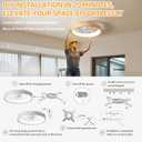 20 Inch Low Profile Ceiling Fan with Light, Flush Mount Wood Small Fandelier with Remote Control, Modern Smart Dimmable Quiet LED Fan Light for Bedroom Living Room, Medium