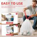 XUXRUS 2.6 Gallon White Trash bags 60 Count Small Drawstring Trash Bag, Tear-Free Heavy Duty Garbage Bags, Leak-Proof & Odor Blocking Small Garbage Liners for Kitchen, Bathroom, Multi-Purpose Use