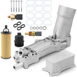 926-876 926-959 Aluminum Oil Filter Housing Engine Oil Cooler For 2011-2022 Chrysler 200 300 Jeep Cherokee Dodge Challenger Charger Grand Voyager Journey RAM C/V PROMASTER 1500 2500 3500 68105583AF