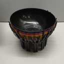 3PCS Halloween Candy Bowl 10 Inch Large Halloween Candy Basket Plastic Trick or Treat Bowls Big Candies Bowl with Holder Trick or Treat Decorations Bowls for Party Serving Candies Holder (Black)