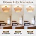 18" Boho Semi Flush Mount Ceiling Light Gold Rattan Ceiling Light Farmhouse Ceiling Lamp with Natural Hemp Rope Lampshade for Dining Room Living Room Bedroom Kitchen