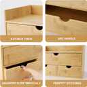 Charmewooden Bamboo Desk Organizer 3 Drawer with Shelf, Countertop Organizer with Drawers Makeup Storage Drawer 3 Drawers Tabletop Storage Organization Box Home Office Workspace