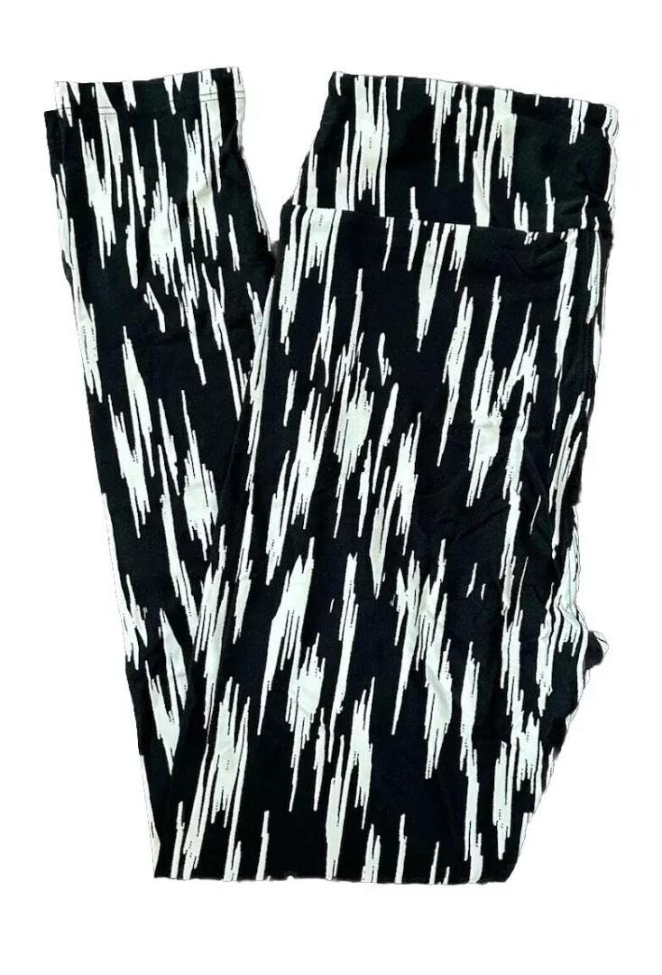 TC Lularoe Leggings Animal Print Zebra Black White Size 12-18